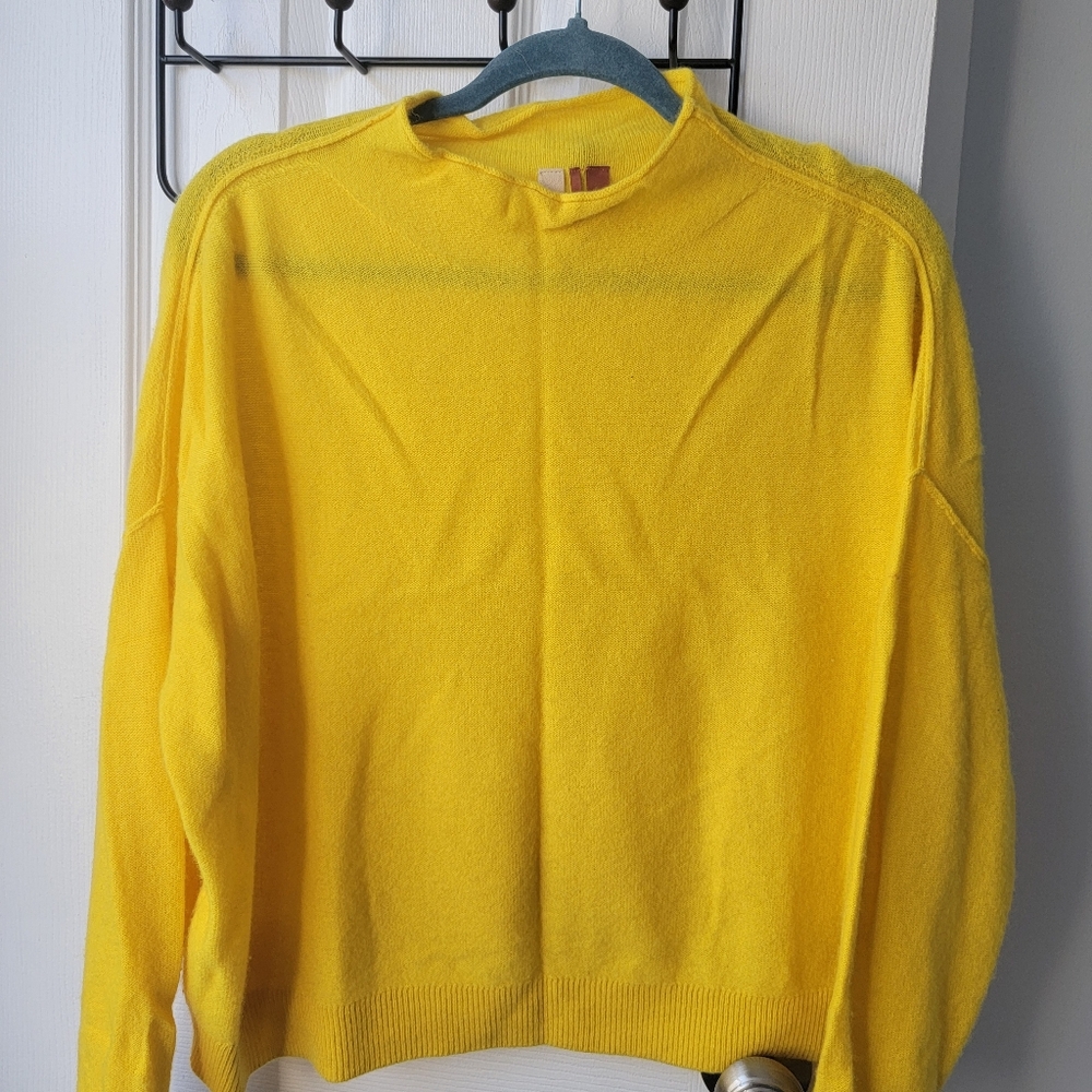 Pilcro Womans Vibrant Yellow Crewneck Sweater
